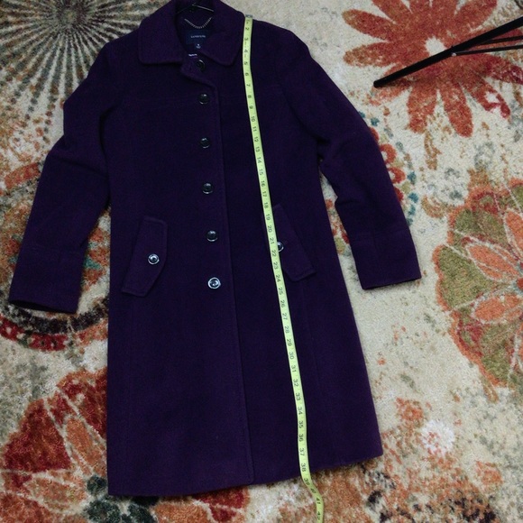 Lands End Women’s Plum Eggplant Pea Coat Jacket Wool Blend size 6 - Picture 6 of 13